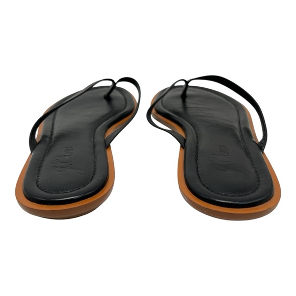 J. Crew Sorrento Black Leather Thong Slip On Casual Minimalist Sandals Women’s 9 - Picture 8 of 14